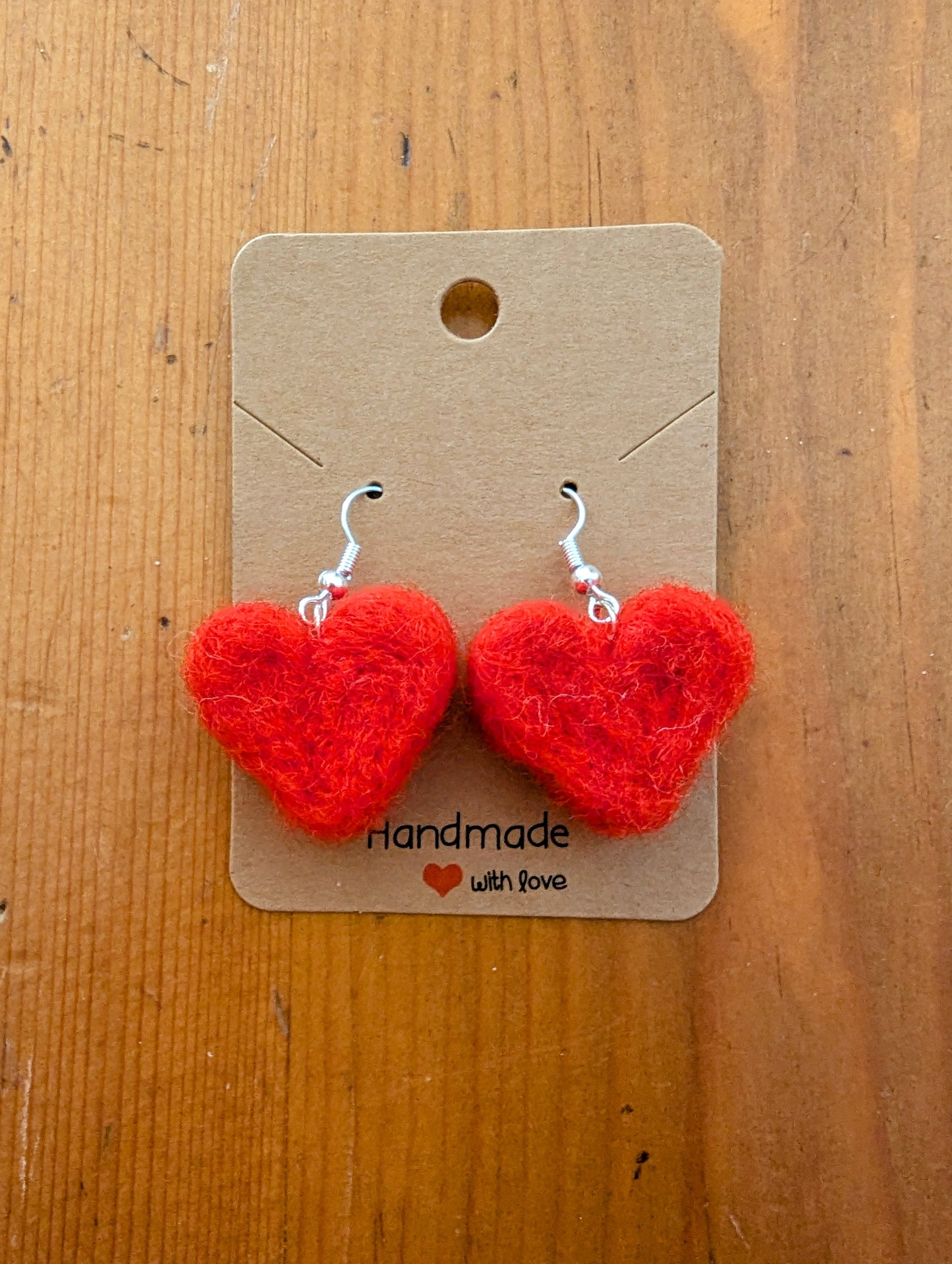 Small love heart earrings