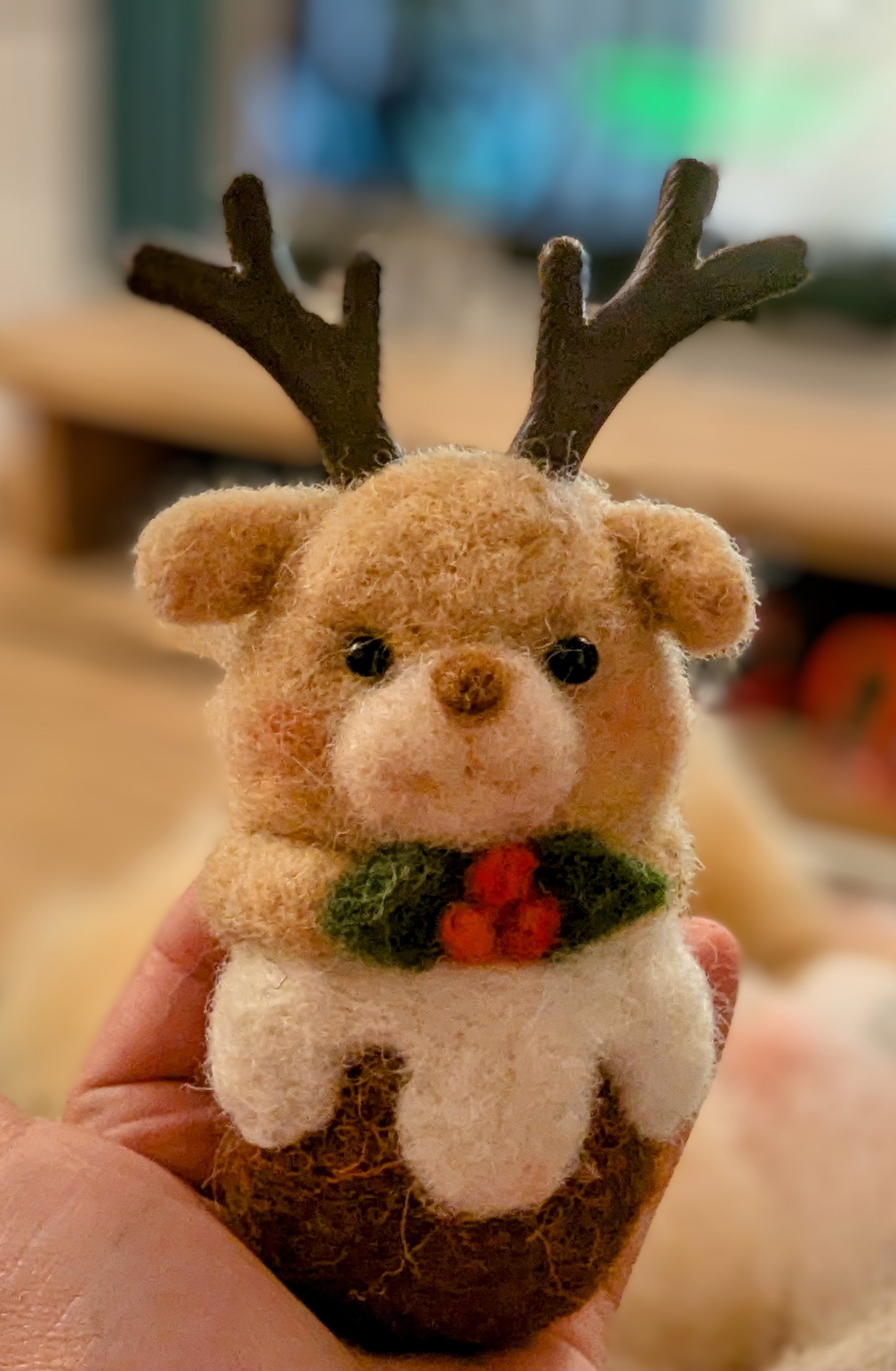 Reindeer Christmas pudding tree decoration