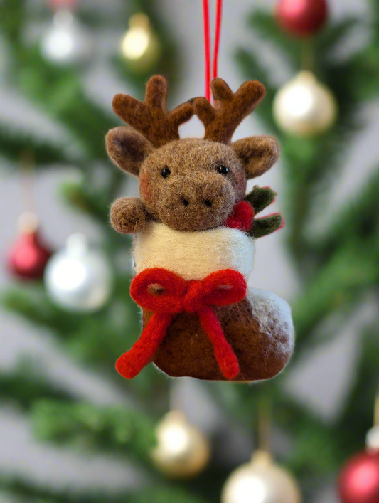 Reindeer in a Christmas stocking
