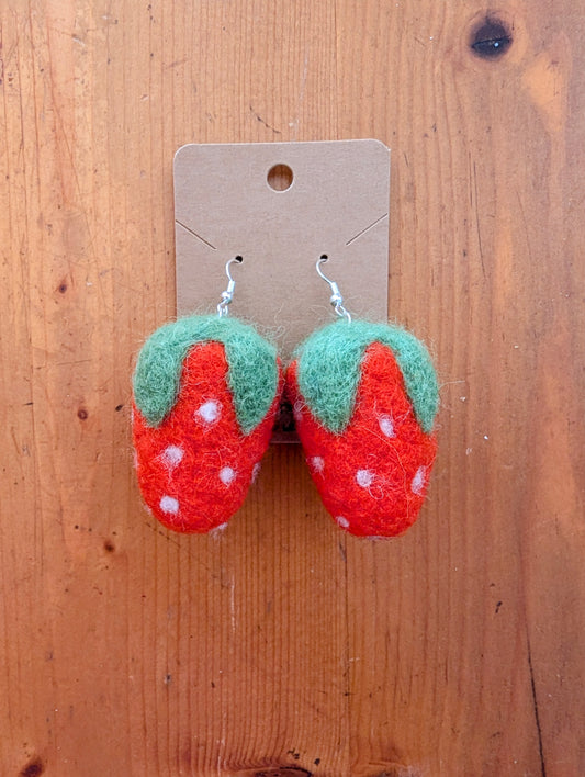 Oversized strawberry earrings