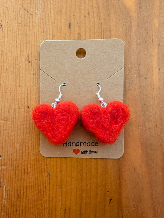 Small love heart earrings