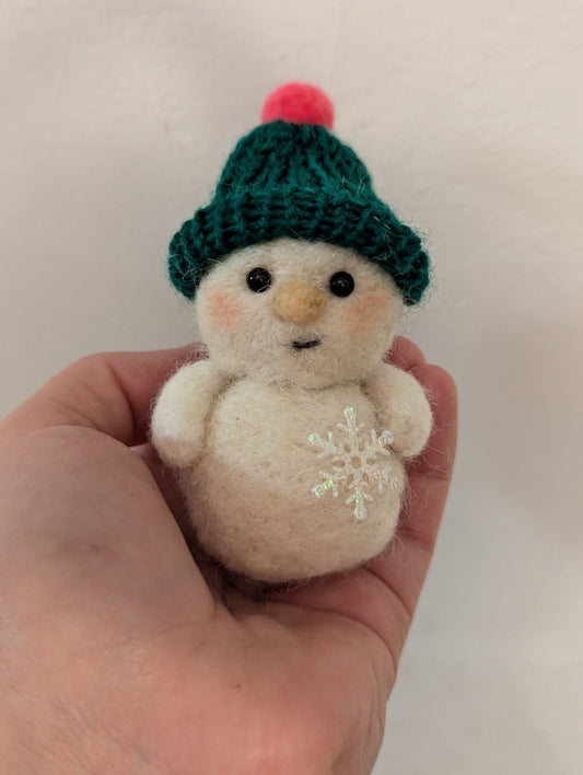 Felted cutie snowman tree decoration